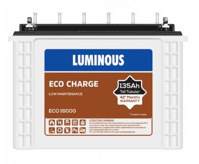 Luminous Eco Charge ECO16000 135AH Tall Tubular Battery